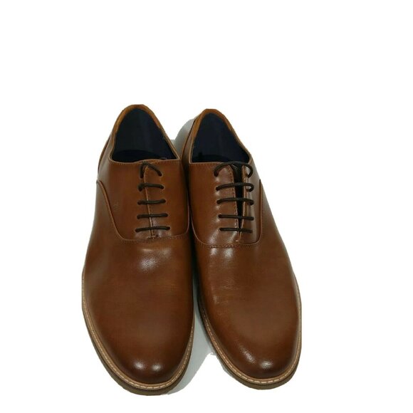 Steve Madden Onan Leather Oxford Shoes Men Size 10.5 Brown Lace Up Rubber Sole - Picture 3 of 10